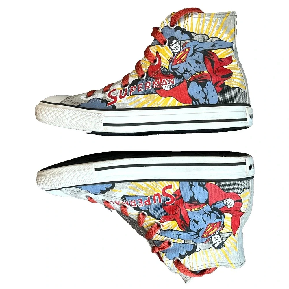 Converse x DC Comics Superman Chuck Taylor All Star Hi Tops Youth 3 UK 2.5 EU 35